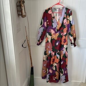 Elegant Floral Long Sleeve Dress